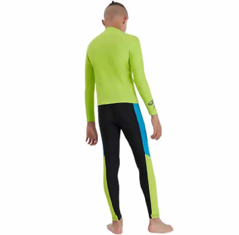 Speedo Junior Logo Rash Top Green/Navy-2